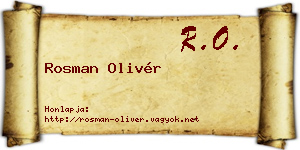 Rosman Olivér névjegykártya